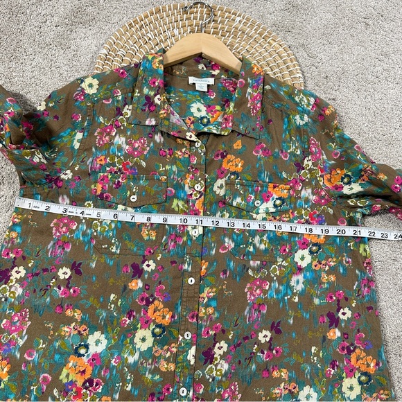 Sundance Women’s Button Up Longsleeve Shirt Floral Multicolor Boho Lightweight L - Picture 14 of 15